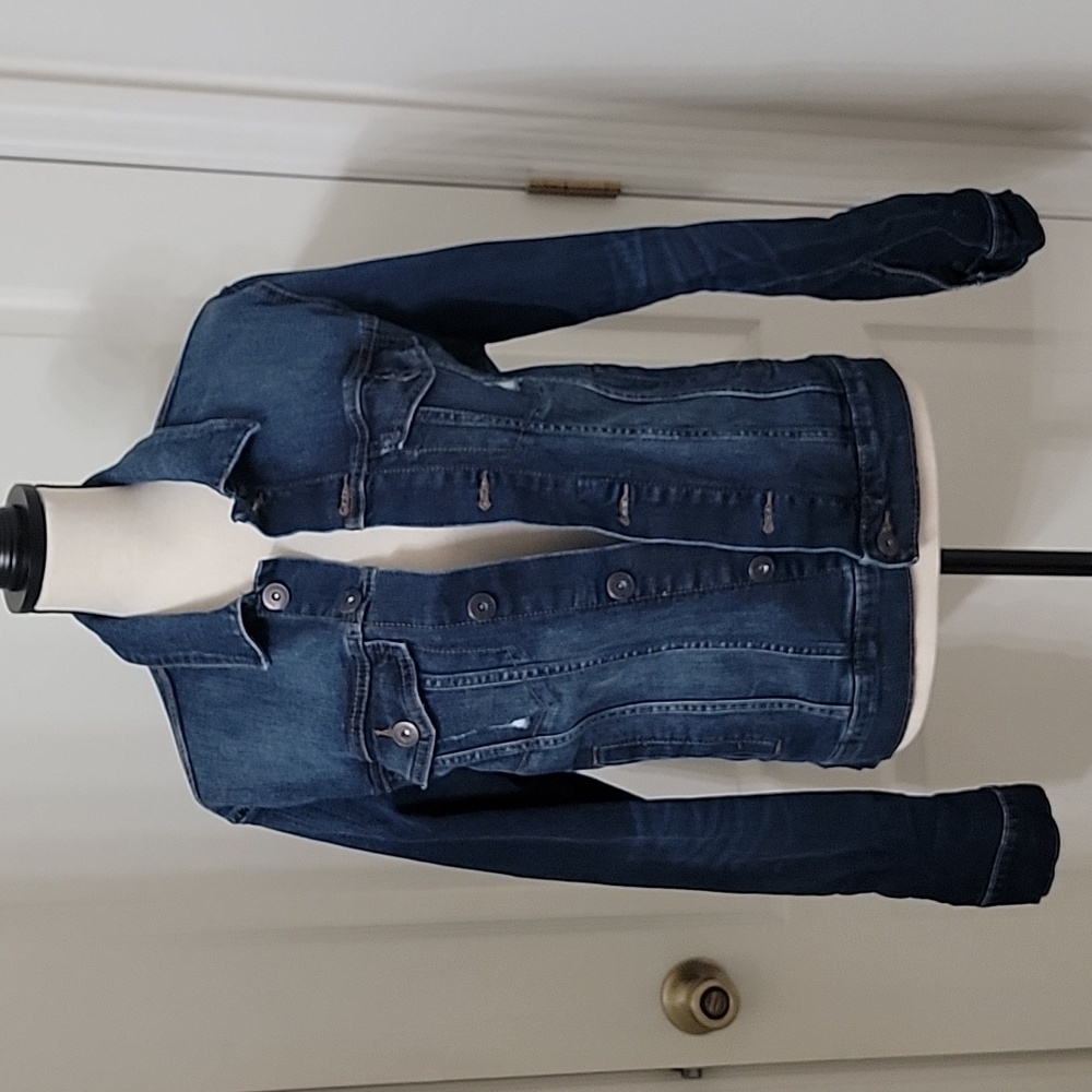Goodfellow & Co Size S Med-Dk Wash Denim Trucker Jacket Excellent Used Condition